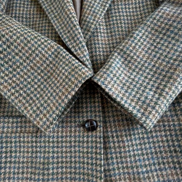 🔥VTG International Scene Wool Houndstooth Tweed Blazer Jacket Preppy Women 5/6 - Picture 8 of 16
